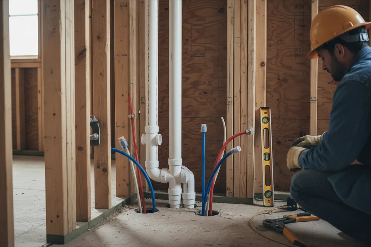 Drain and supply rough-in during Toilet Repair and Installation in Red Hook